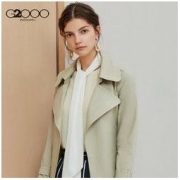G2000 纵横两千 女装时尚简约纯色风衣商务通勤气质中长款外套大衣女新款春