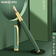 英雄（HERO） 钢笔练字书法铱金硬笔尖小学生三年级可换墨囊商务办公钢笔高端生日礼物男女生墨水钢笔 浅灰 明尖0.5mm