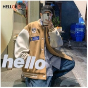 HELLOKOMA HELLO KOMA2022新款学生棒球服百搭情侣简约宽松百搭潮流夹克外套