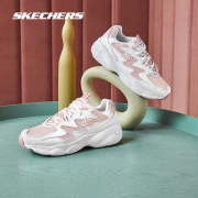 Skechers斯凯奇春夏季男女同款情侣鞋校园舒适小白鞋厚底缓震老爹鞋88888105WCRL白色/珊瑚色38