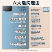 美的（Midea）家用变频微波炉 800W微波速热 智能菜单易操作 微波杀菌电子除味 20L家用容量 微碳系列PM20M2