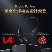 嘿喽Haylou PurFree骨传导蓝牙耳机 挂耳式真无线运动跑步耳机 头戴式健身骑行通话防水 适用于苹果华为手机