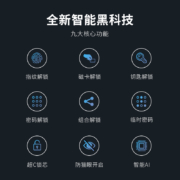皇家金盾物联 S1一握开指纹锁智能锁防盗门密码锁 防盗门电子锁 黑色-国标锁体【免费安装+三年质保】