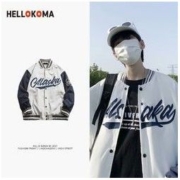 HELLOKOMA HELLO KOMA秋冬棒球服男vibe风宽松港风夹克外套韩版刺绣上衣潮