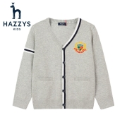 HAZZYS哈吉斯品牌童装男童线衣春季新品儿童男童开身线衣休闲百搭中大童 花灰 145