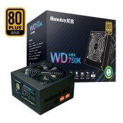 航嘉（Huntkey）WD750K全模组 金牌750W电脑电源（80PLUS金牌/单路60A/全电压/LLC+DC-DC/主动PFC）