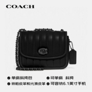 送女友蔻驰COACH奢侈品女士专柜款MADISON系列单肩斜挎包黑色纳帕皮革和光滑皮革4870V5BLK