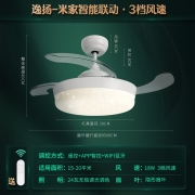 Yeelight 逸扬智能隐形风扇吊灯1S客厅餐厅卧室家用风扇灯APP控制风扇灯电扇灯具星空款YLFD008