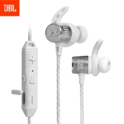 JBL React白色 蓝牙耳机挂脖式 无线运动耳机 防水防汗 苹果华为小米安卓游戏通用耳机 安德玛联名
