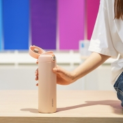 乐扣乐扣（LOCK&LOCK） 304不锈钢带茶漏水杯学生男女杯子 粉色 LHC3256PIK 400ml