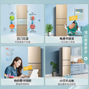 【鲜域】海信205升三门小冰箱中门软冷冻小型租房家用冷藏冷冻节能省电幻彩金BCD-205YK1FQ