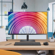 三星（SAMSUNG）23.8英寸 2K IPS技术 FreeSync HDR10 可壁挂 旋转升降底座 S60A 电脑显示器 S24A600NWC