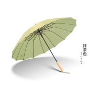 朗特乐（Le Bronte）文艺小清新16骨长柄雨伞复古晴雨两用古风森系日系小清新直杆伞双人伞遮阳伞 抹茶绿直柄