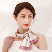 上海故事 春秋长丝巾发带长条韩版窄飘带围巾女百搭脖子 告白 豆沙紫