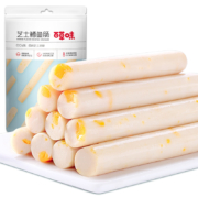百草味 火腿肠小香肠营养休闲零食即食 芝士鳕鱼肠90g/盒