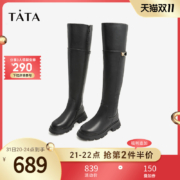 Tata他她冬季商场同款时尚方跟骑士靴长筒靴女靴气质新款6IL01DC1
