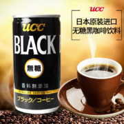 UCC悠诗诗 即饮无糖黑咖啡饮料185g\/罐 日本原装进口 185g*6罐