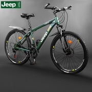 Jeep 吉普（JEEP）山地车自行车学生成人减震碟刹通勤男女变速越野青少年代步 巡航者-辐条轮-骑士黑 （26寸）适合160-183cm 24速运动版