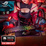 ROG 游侠RX PBT版  机械键盘 有线游戏键盘 光学触发机械红轴 RGB背光键盘 防水防尘键盘104键 黑色 RX光轴