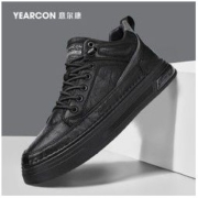 YEARCON 意尔康 高帮鞋2022秋季新款男士皮面运动休闲鞋子百搭潮鞋子男潮流