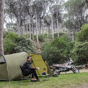 挪客（NatureHike）云旅摩托车双人帐篷 户外露营骑行自驾游防雨抗风露营装备. 浅灰/红