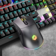 机械革命（MECHREVO）有线无线鼠标双模RGB游戏鼠标 吃鸡LOL钛钽蛟龙电竞鼠标2.4G TYPE-C充电鼠标GM500 黑色