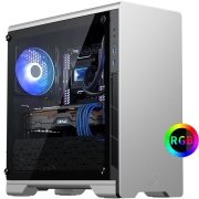 普力魔（MetallicGear）410银色 V2强化散热版 钢化玻璃RGB版 mATX水冷电脑铝机箱(RGB灯控/支持240水冷)