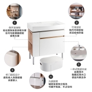 科勒（KOHLER）浴室柜亲悦浴室柜组合家具挂墙多功能洗漱台浴室家具 浴室柜800mm（左开放）