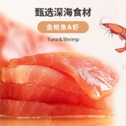 盒边 宠物零食猫条猫粮伴侣湿粮成幼猫营整箱零食养增肥发腮 【10支尝鲜】丨金枪鱼+虾120g