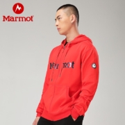 marmot土拨鼠运动户外男士长袖开衫卫衣柔软保暖透气帽衫拉链外套