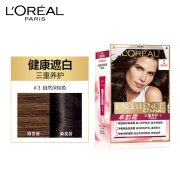 欧莱雅(LOREAL)卓韵霜护发染发剂＃3(自然深棕色)(不伤发染发膏 染发剂 遮白盖白 男女通用)