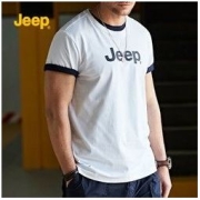 Jeep 吉普 2021夏季新款纯棉男士短袖圆领百搭印花t恤时尚休闲潮流