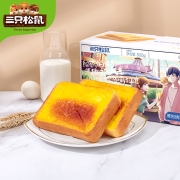 推荐_三只松鼠厚岩烧乳酪吐司 休闲零食代餐食品手撕夹心小面包软面包代餐面包早餐点心礼盒 厚岩烧乳酪吐司520g/箱