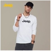 Jeep 吉普 初秋上衣100%纯棉长袖T恤男套头卫衣休闲百搭打底衫内搭