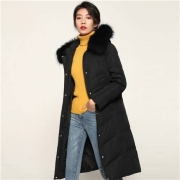 4号10点:冰洁 保暖排扣貉子大毛领羽绒服J80141038-8500