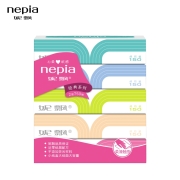妮飘（nepia） 抽纸 经典系列纤巧大面纸 2层 150抽盒抽*5盒纸巾