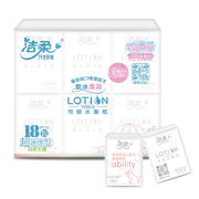 有券的上：洁柔  C&S  Lotion保湿因子手帕纸 加厚4层  6片*18包*2件