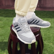 adidas阿迪达斯官方neo RUN 80s男女休闲跑步鞋GV7305 浅灰/深灰/红 39(240mm)