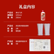 贵州茅台 酱香型白酒 茅台礼盒 飞天53度200ml 惠群贵礼 （酒+银杯）