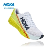 HOKA ONE ONE 男女鞋火箭X公路跑步鞋Rocket X减震耐磨网面透气 白色/月见草绿-男女款 42.5/ 270mm
