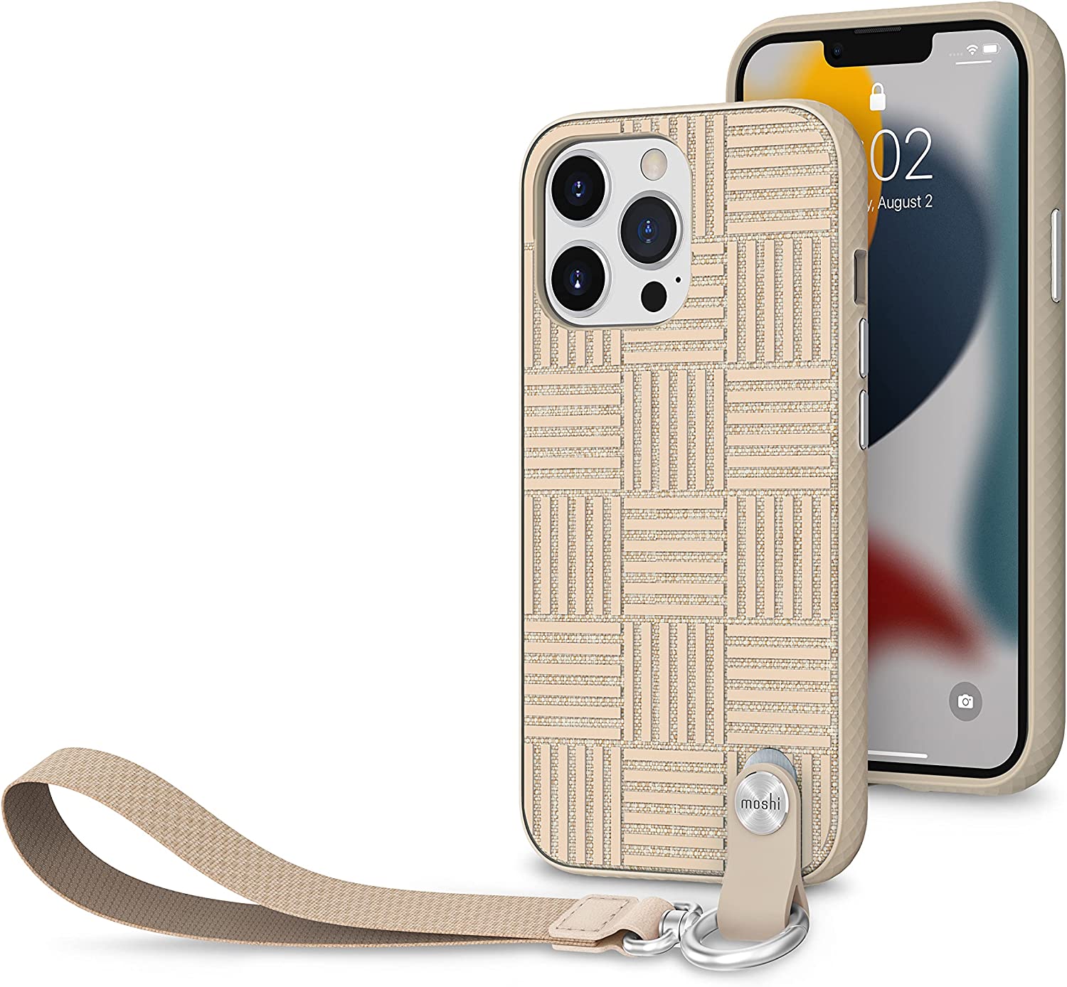 Moshi摩仕苹果12手机壳适用于iPhone12pro高级感mini带腕带手机壳12promax保护套防摔手机套格纹腕带壳保护壳