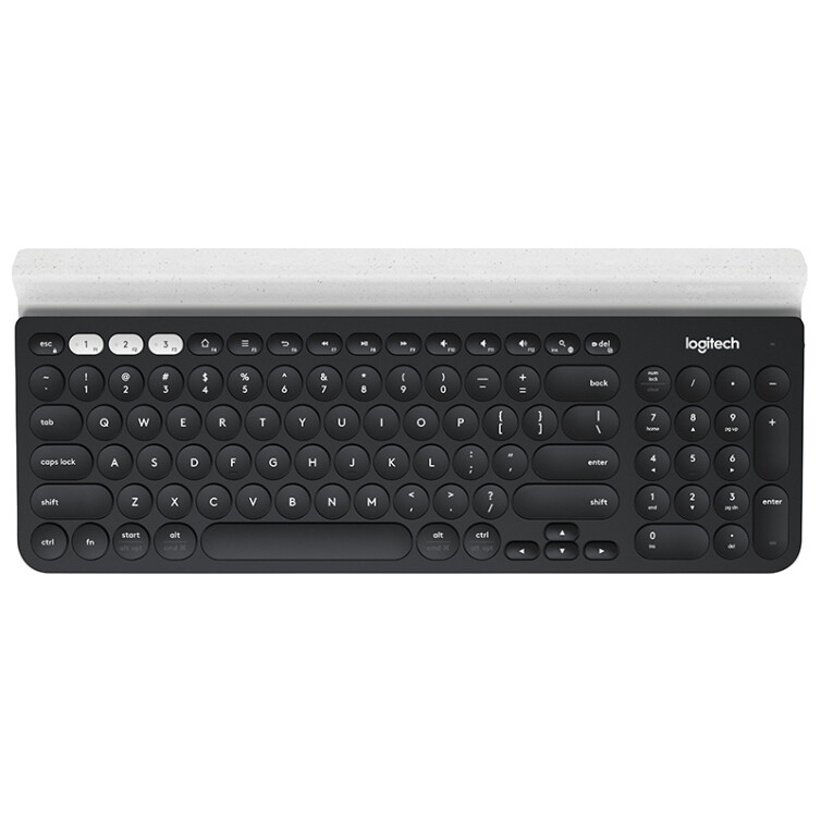 罗技（Logitech）K780 多设备无线蓝牙办公键盘 超薄便携键盘 平板IPAD手机笔记本键盘 【键盘+WPS教程卡套餐】全尺寸黑色