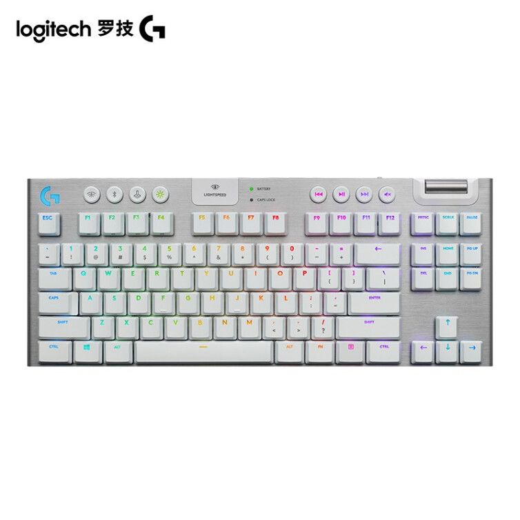 罗技（G） G913 TKL RGB背光无线蓝牙机械键盘 有线电竞游戏键盘 87键便携紧凑 无小键盘 【键盘+WPS教程卡套餐】白色 T轴（类茶轴）