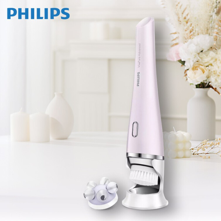 飞利浦（PHILIPS）电动洁面仪 电动洗脸仪 净颜焕采SPA舒缓套装 整机进口肌底按摩 SC5340套装 洁面头+肌底按摩头（匈牙利进口）
