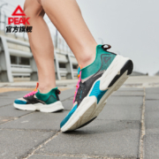 匹克（PEAK）轻弹科技跑步鞋男运动鞋轻弹透气情侣跑鞋 E02157H 大白/天极蓝 42