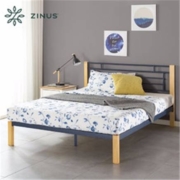 ZINUS 际诺思 北欧简约现代INS风 实木铁艺床 S6 150cm*200cm