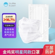 SKYPRO弓立 一次性防护口罩 成人口罩纯白色50只 纯白成人口罩50只【1盒】