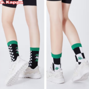 潮流撞色！Kappa 卡帕 女士棋盘格高筒袜 KP2W19 2双装