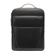 Samsonite/新秀丽双肩包男士商务电脑包简约时尚牛皮革背包 送老公送男友 TM0*09001 黑色