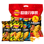 乐事 Lay's  大波浪组合包(鱿鱼+烤翅+五花肉)70克*3包 ×5件